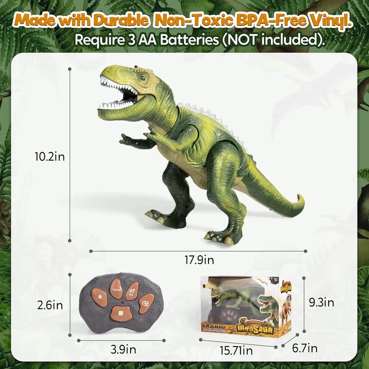 Joyfy Remote Control Walking Dinosaur T Rex Toy With Light