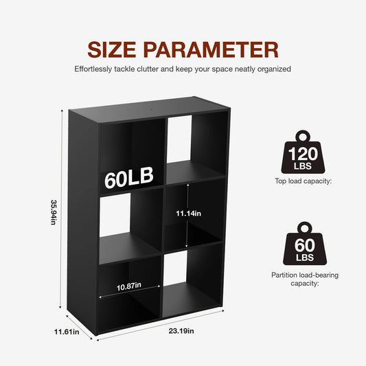 JHK 9 Cube Storage Organizer Wooden Bookcase For Living Room