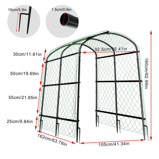Metal Garden Arch Trellis Plant Support For Outdoor Cucumber