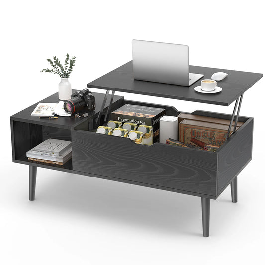 JHK Lift Top Coffee Table With Storage And Adjustable Height