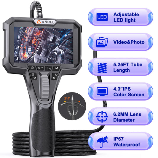 Ancel AN301 Car Endoscope With Two Way Articulation Inspection Camera