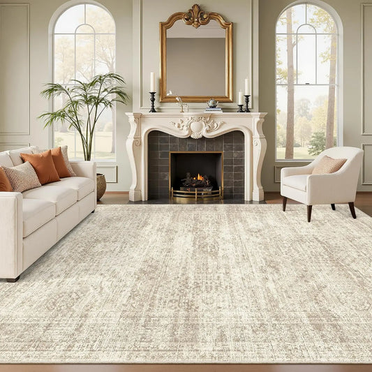 Washable Area Rug Non Slip Stain Resistant Living Room Rug